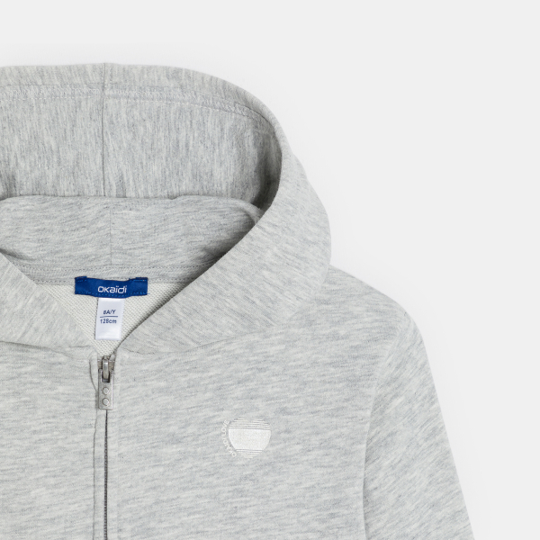 سويت شيرت بغطاء للرأس، رمادي اللون، للفتيات